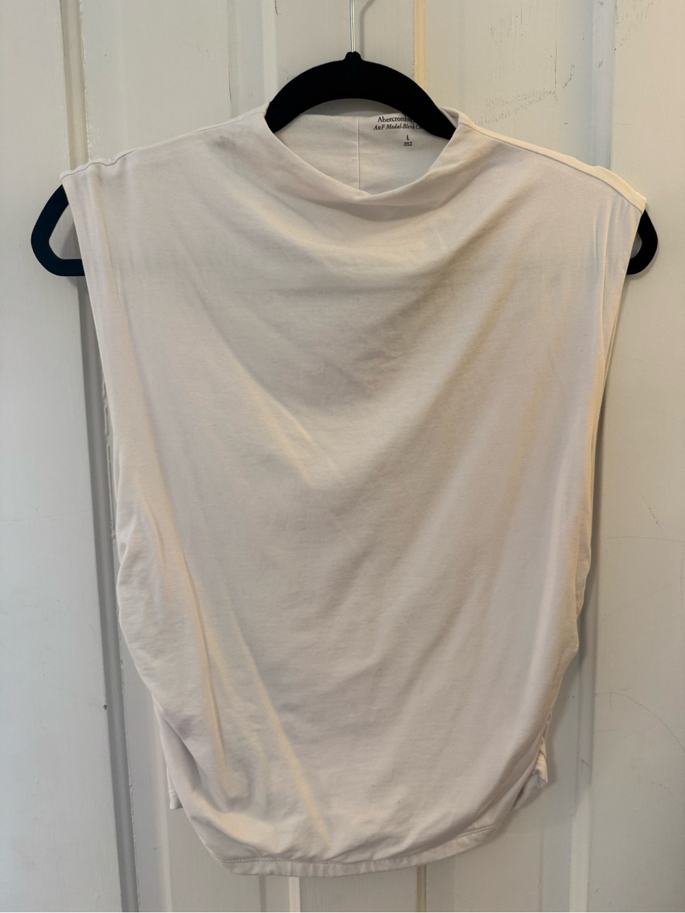 Abercrombie & Fitch Cream Sleeveless Mock Neck Tank